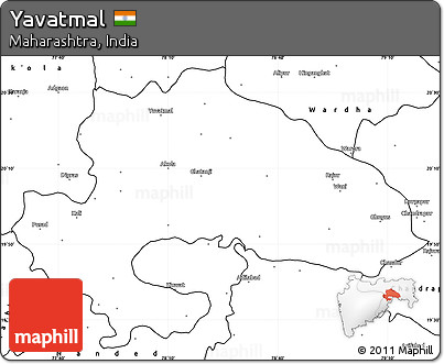 Blank Simple Map of Yavatmal