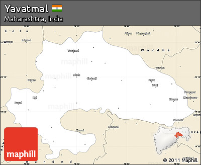 Classic Style Simple Map of Yavatmal