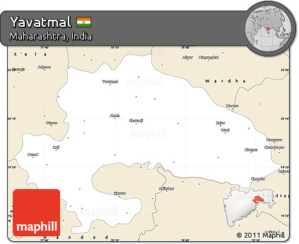 Classic Style Simple Map of Yavatmal