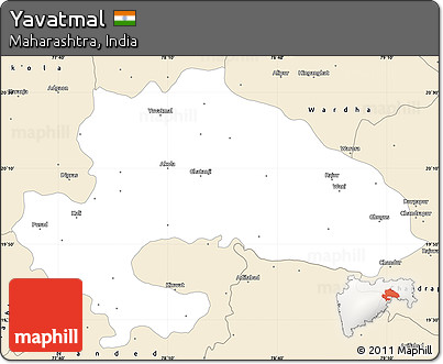 Classic Style Simple Map of Yavatmal