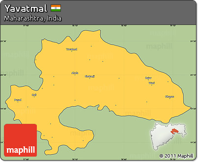 Savanna Style Simple Map of Yavatmal, cropped outside