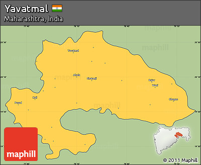 Savanna Style Simple Map of Yavatmal, cropped outside