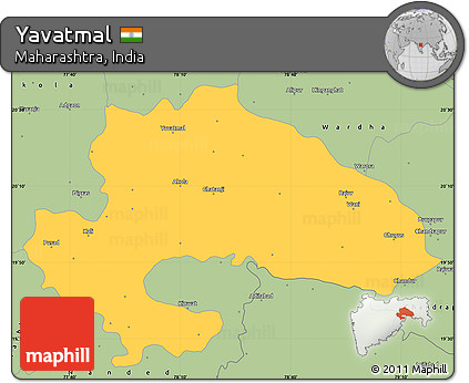 Savanna Style Simple Map of Yavatmal