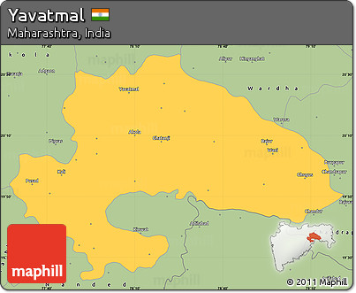 Savanna Style Simple Map of Yavatmal