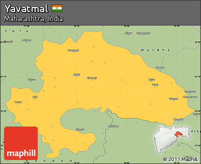 Savanna Style Simple Map of Yavatmal