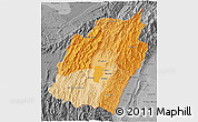 Political Shades 3D Map of Manipur, desaturated