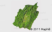 Satellite 3D Map of Manipur, cropped outside