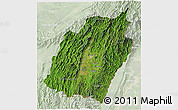 Satellite 3D Map of Manipur, lighten