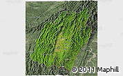 Satellite 3D Map of Manipur, semi-desaturated