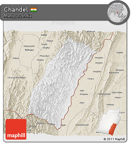 Classic Style 3D Map of Chandel