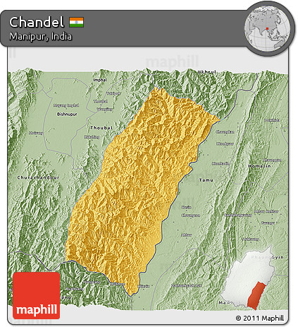 Savanna Style 3D Map of Chandel