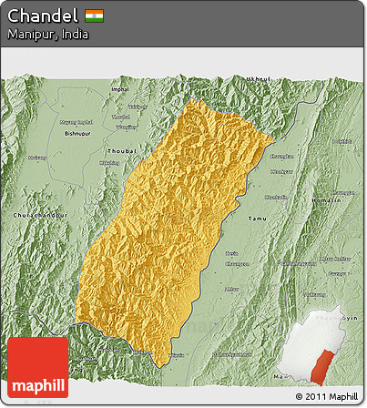 Savanna Style 3D Map of Chandel