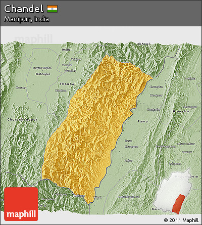 Savanna Style 3D Map of Chandel