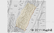 Shaded Relief 3D Map of Chandel, desaturated
