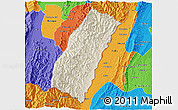 Shaded Relief 3D Map of Chandel, political outside