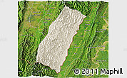 Shaded Relief 3D Map of Chandel, satellite outside