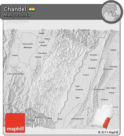Silver Style 3D Map of Chandel