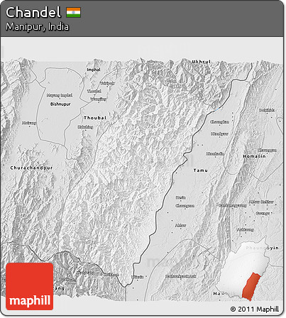 Silver Style 3D Map of Chandel