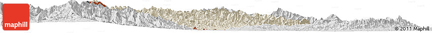 Shaded Relief Horizon Map of Chandel, desaturated Shaded Relief Horizon Map of Chandel, desaturated