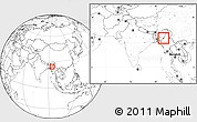 Blank Location Map of Chandel, within the entire country