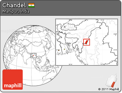 Blank Location Map of Chandel