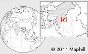 Blank Location Map of Chandel, highlighted country