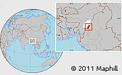 Gray Location Map of Chandel, highlighted parent region