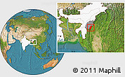 Satellite Location Map of Chandel, highlighted country, highlighted parent region