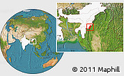 Satellite Location Map of Chandel, highlighted country