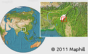 Satellite Location Map of Chandel, highlighted parent region