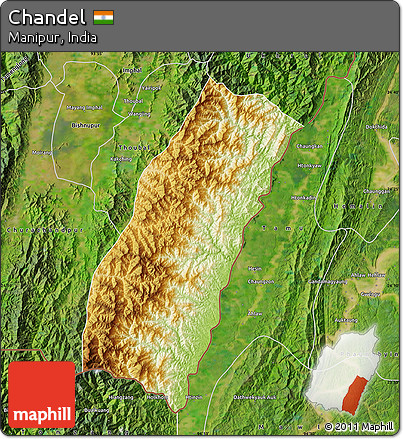Physical Map of Chandel, satellite outside