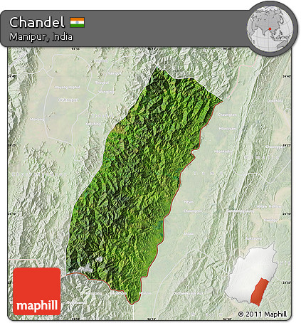 Satellite Map of Chandel, lighten