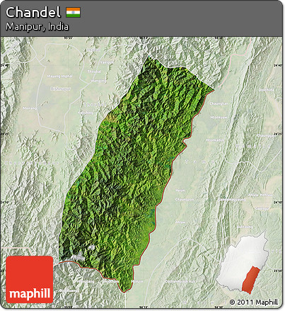 Satellite Map of Chandel, lighten