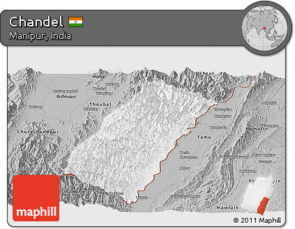Gray Panoramic Map of Chandel