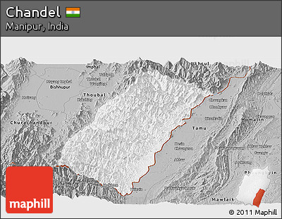Gray Panoramic Map of Chandel