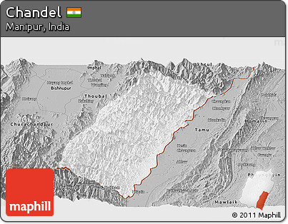 Gray Panoramic Map of Chandel