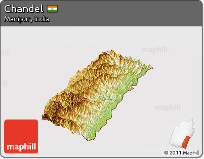 Physical Panoramic Map of Chandel, cropped outside