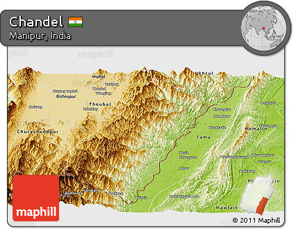 Physical Panoramic Map of Chandel
