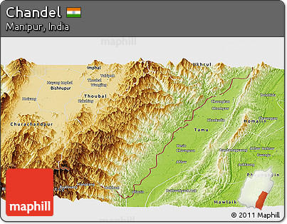 Physical Panoramic Map of Chandel