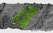 Satellite Panoramic Map of Chandel, desaturated