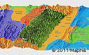 Satellite Panoramic Map of Chandel, political outside
