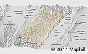 Shaded Relief Panoramic Map of Chandel, desaturated