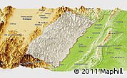 Shaded Relief Panoramic Map of Chandel, physical outside