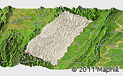Shaded Relief Panoramic Map of Chandel, satellite outside
