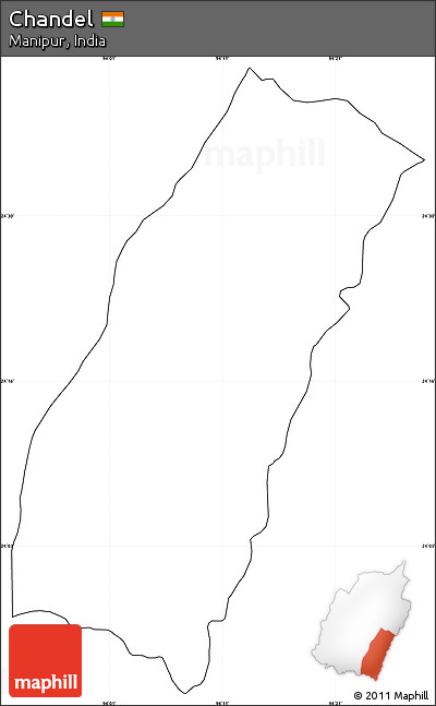 Blank Simple Map of Chandel, cropped outside, no labels