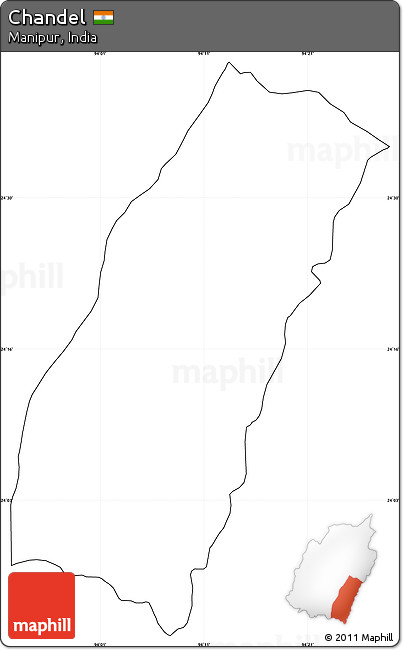 Blank Simple Map of Chandel, cropped outside, no labels