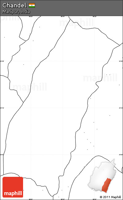 Blank Simple Map of Chandel, no labels