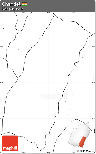 Blank Simple Map of Chandel, no labels