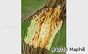 Physical Map of Manipur, darken