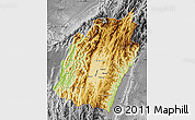 Physical Map of Manipur, desaturated